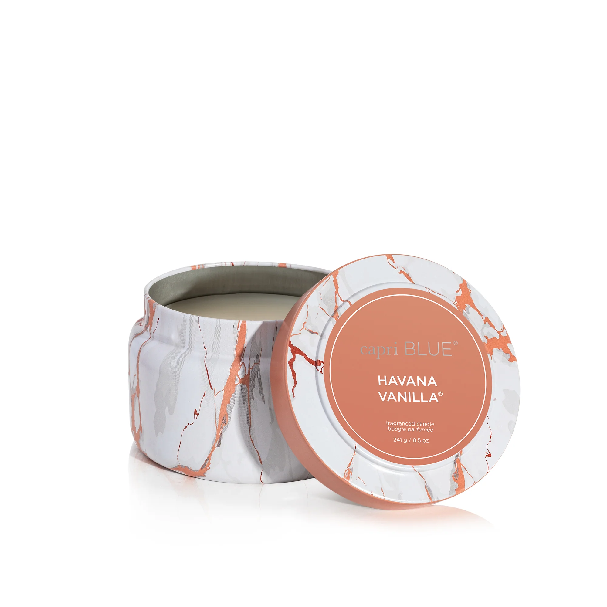 Havana Vanilla Modern Marble Printed Travel Tin Candle - Image 2