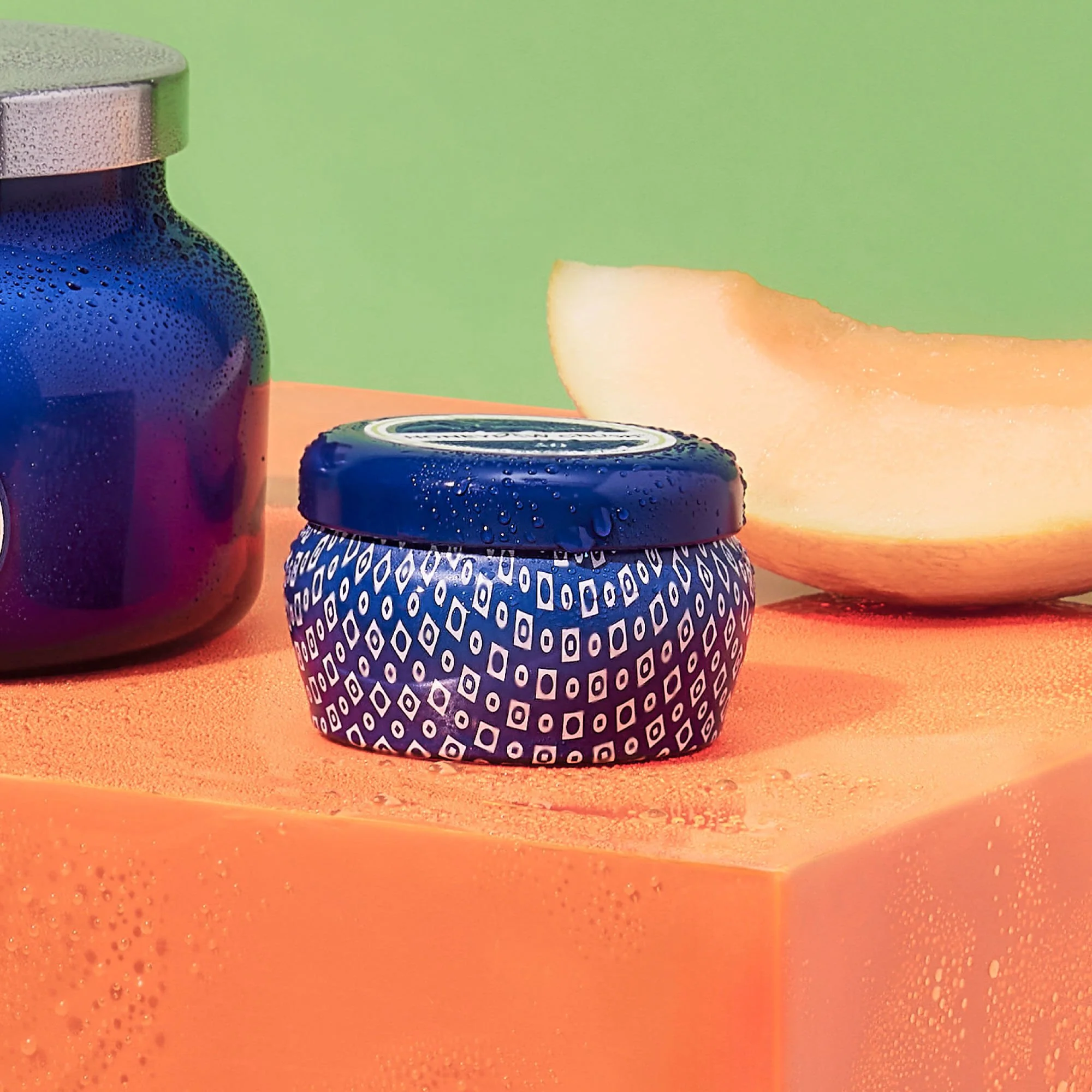 Honeydew Crush Blue Mini Tin Candle - Image 2