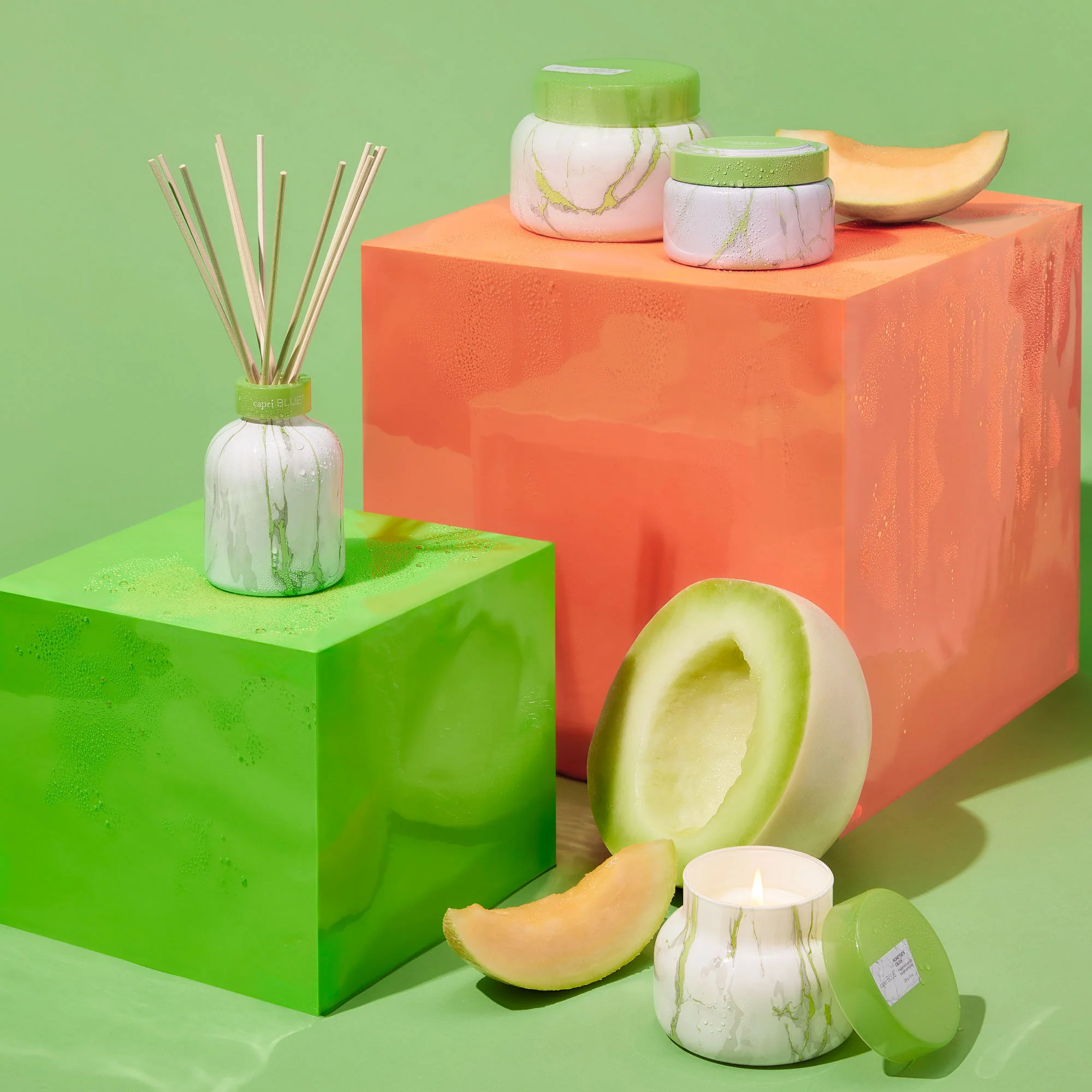 Honeydew Crush Modern Marble Petite Candle - Image 4